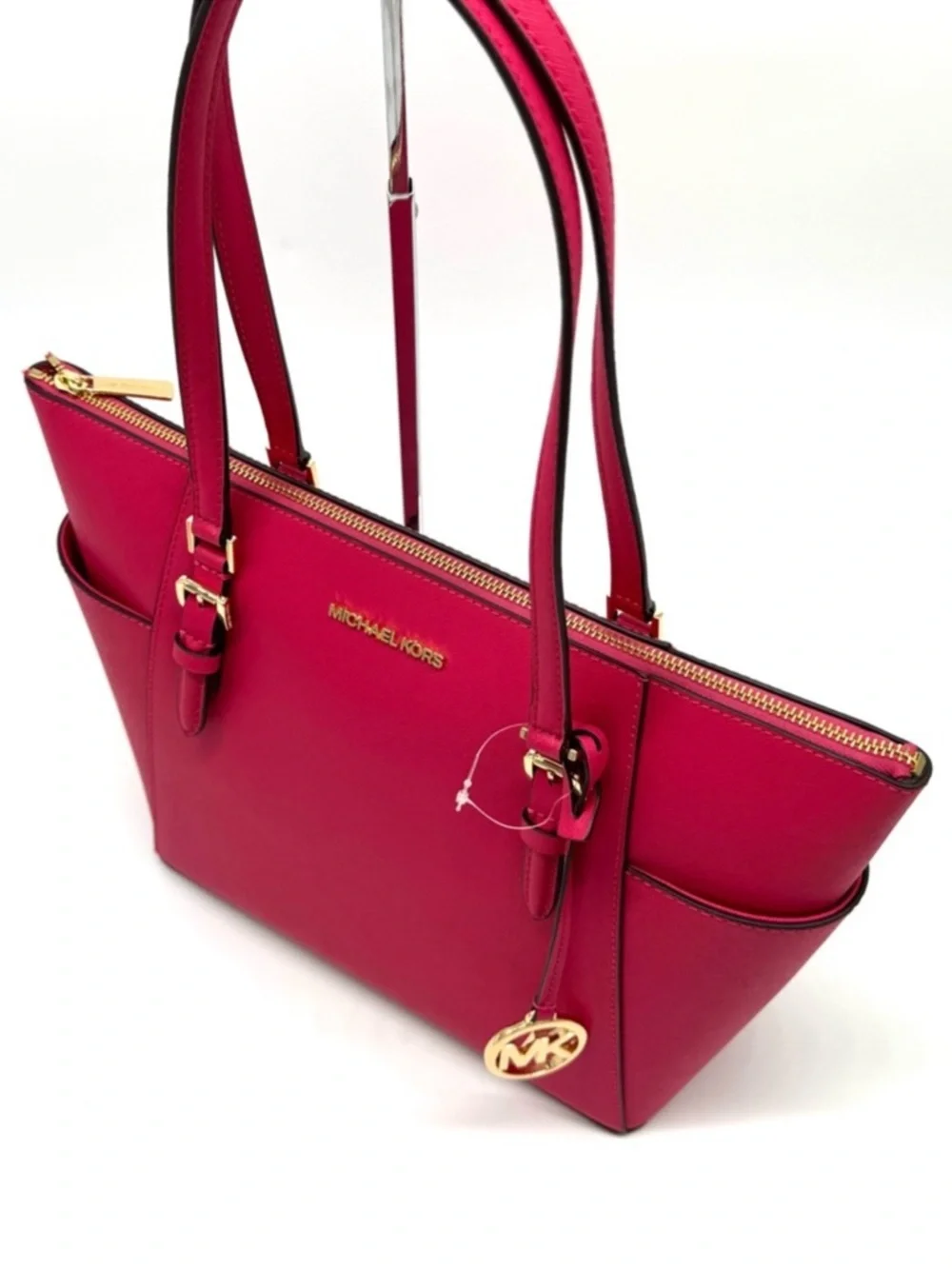 Michael Kors Large Charlotte Tote Bag Electric Pink